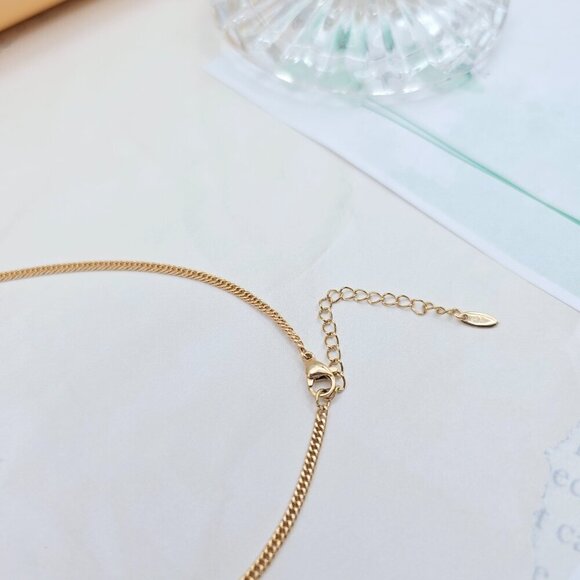 Modern Rose Gold Chain Necklace with Bar Accent, 17.7 Inch Design, XPNL0027 - Picture 9 of 12